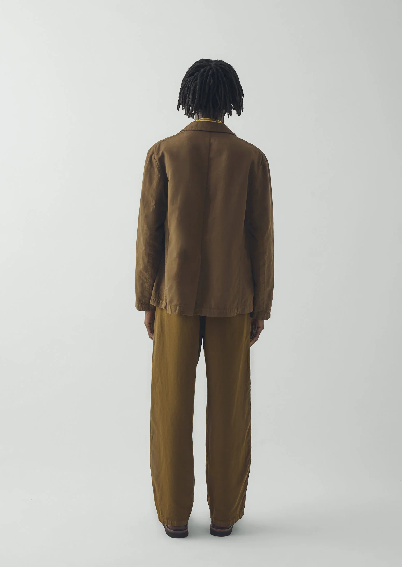 High Break Cotton Linen Blazer | Bronze Green - Image 7